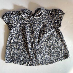 NWOT Little Cotton Clothes Navy Blue/Ivory Floral Blouse from England, 6…